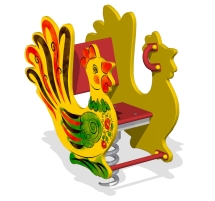 Качалка на пружине Петушок с росписью Федосеевская игрушка КБ-08.1 для игровой площадки