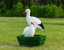 Топиари Аисты в гнезде, семья газон Deluxe