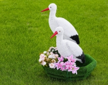 Топиари Аисты в гнезде, семья газон Deluxe