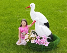 Топиари Аисты в гнезде, семья газон Deluxe