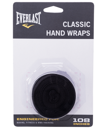 Бинт боксерский Everlast 4464BK, 3.5 м, эластик, черный, фото 1