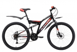 Велосипед Black One Descender FS 26 D Alloy чёрный/красный/белый 18&quot;