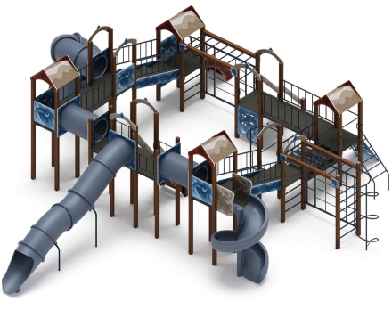 Детская игровая площадка Остров детства (Алтай) (винтовой скат) Н 2000 ДИК 2.01.8.02-34, фото 4