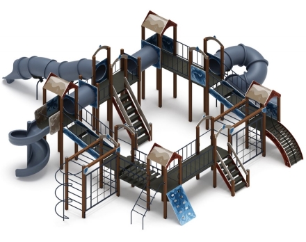 Детская игровая площадка Остров детства (Алтай) (винтовой скат) Н 2000 ДИК 2.01.8.02-34, фото 1