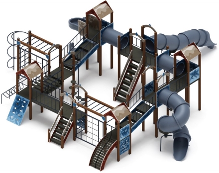 Детская игровая площадка Остров детства (Алтай) (винтовой скат) Н 2000 ДИК 2.01.8.02-34, фото 3