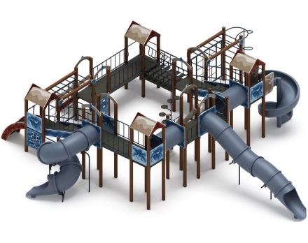 Детская игровая площадка Остров детства (Алтай) (винтовой скат) Н 2000 ДИК 2.01.8.02-34, фото 2