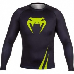 Рашгард Venum Challenger Rashguard - Long Sleeves Black/Neo Yellow, фото 1