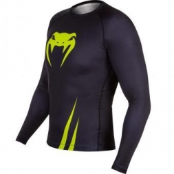 Рашгард Venum Challenger Rashguard - Long Sleeves Black/Neo Yellow, фото 2