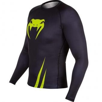 Рашгард Venum Challenger Rashguard - Long Sleeves Black/Neo Yellow, фото 2