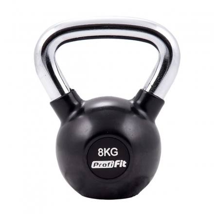 Гиря обрезиненная с хромированной ручкой PROFI-FIT,  8 кг, фото 1