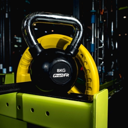 Гиря обрезиненная с хромированной ручкой PROFI-FIT,  8 кг, фото 2