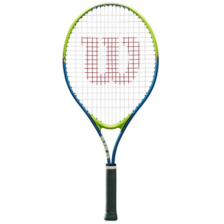 Ракетка б/т Wilson SLAM 25, арт. WRT20400U, для детей 7-8 лет, алюминий, со струнами, салатово-синяя, фото 1