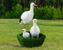 Топиари Три аиста в гнезде, семья - газон Eco