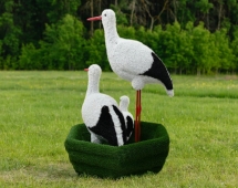 Топиари Три аиста в гнезде, семья - газон Eco