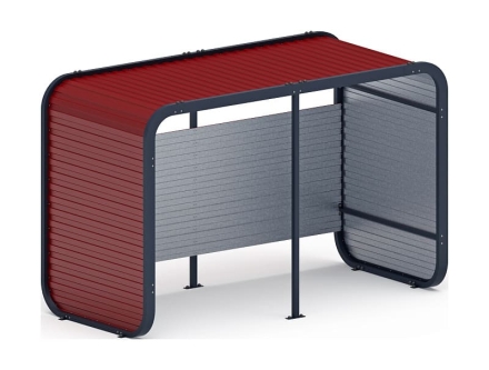 Навес контейнерной площадки для мусора (красный) (2 секции) (под анкера) МФ 55.01.02-04, фото 4