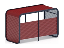 Навес контейнерной площадки для мусора (красный) (2 секции) (под анкера) МФ 55.01.02-04, фото 3