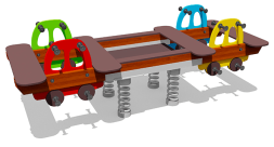 Качалка-балансир Машинки ВСТ 1242 8-ми местный для детской площадки