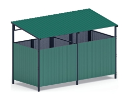 Навес контейнерной площадки для мусора (зеленый) (2 секции) МФ 55.02.02-01, фото 2