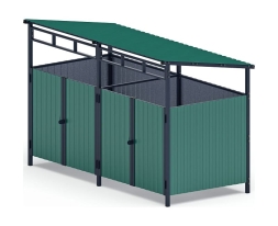 Навес контейнерной площадки для мусора (зеленый) (2 секции) МФ 55.02.02-01, фото 1