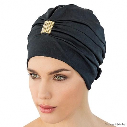 Шапочка для плавания женская &quot;FASHY Exclusive swimcap&quot;, полиэстер, черно-золотой, фото 1