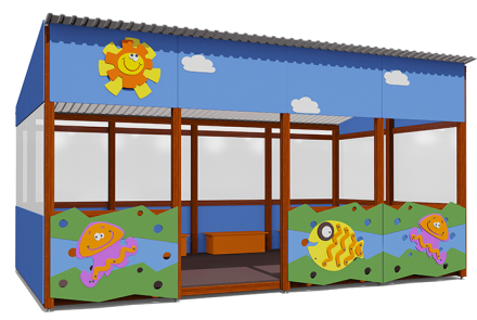 Теневой навес серия Морская ВСТ 1509 18 м2 для улицы, фото 1