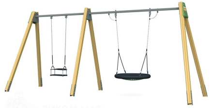 Качели Комби-1 КАЧ-1.18 двойные на цепях для детской площадки, фото 1