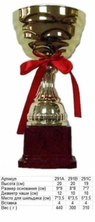 Кубок 291 С h-19см (чаша), фото 1