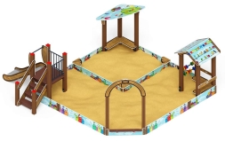 Песочный дворик с горкой (Коты) - ИО 6.01.05-03 H=750, фото 4