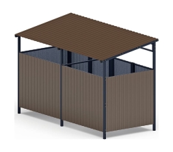 Навес контейнерной площадки для мусора (коричневый) (2 секции) МФ 55.02.02-02, фото 3