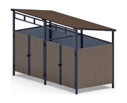 Навес контейнерной площадки для мусора (коричневый) (2 секции) МФ 55.02.02-02, фото 1