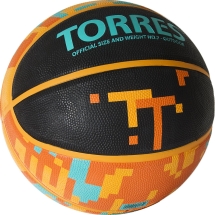 Мяч баск. &quot;TORRES TT&quot; арт. B02127,  р.7, резина, нейлон. корд, бут. кам., черный-мультиколор