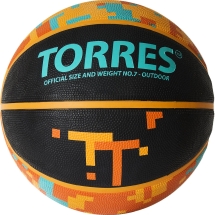 Мяч баск. &quot;TORRES TT&quot; арт. B02127,  р.7, резина, нейлон. корд, бут. кам., черный-мультиколор