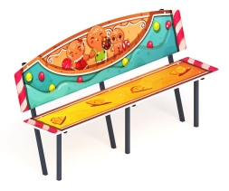 Скамейка детская Пряничный домик - МФ 41.01.01-04.И1, фото 4 Скамейка детская Пряничный домик - МФ 41.01.01-04.И1, фото 4