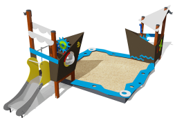 Песочный дворик ВСТ 2132 с горкой для детской площадки, фото 1