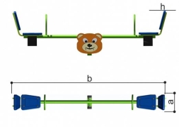 Качели балансир Romana Мишка 108.50.00-02 для детской площадки, фото 4