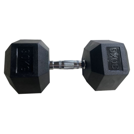 Обрезиненная гексагональная гантель INEX Hex Dumbbell 30 кг, фото 1