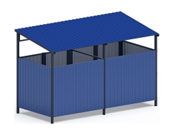 Навес контейнерной площадки для мусора (синий) (2 секции) МФ 55.02.02-03 , фото 2