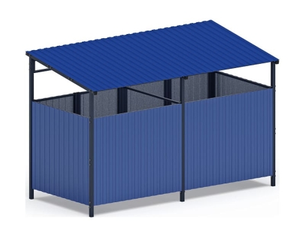 Навес контейнерной площадки для мусора (синий) (2 секции) МФ 55.02.02-03 , фото 2
