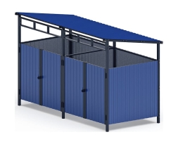 Навес контейнерной площадки для мусора (синий) (2 секции) МФ 55.02.02-03 , фото 1