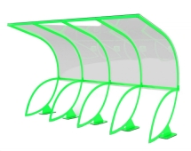 Парковка для детских колясок и велотранспорта Крона с навесом (на 4 места) Парковка для детских колясок и велотранспорта Крона с навесом (на 4 места)