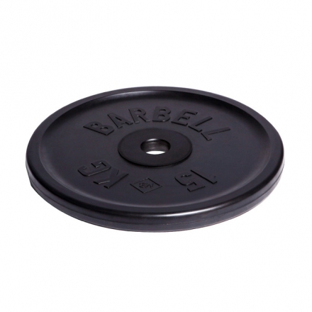 Диск олимпийский Barbell d 51 мм чёрный 15 кг, фото 1