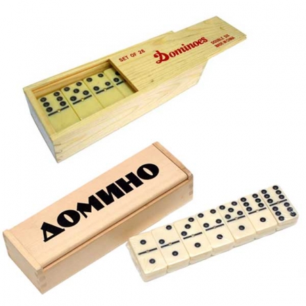 Домино в деревянной коробочке, фото 1