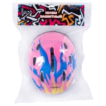 Шлем защитный Fire, синий/розовый
