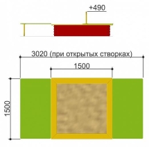 Песочница Romana 109.22.00 крышкой для детской площадки