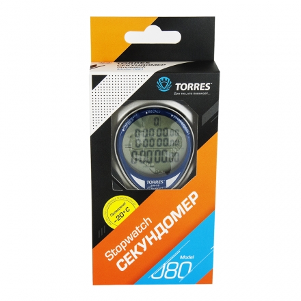 Секундомер проф. &quot;TORRES Professional Stopwatch&quot;, арт.SW-80,до-20С, 80 яч.пам.,тайм.,сер-син-чер NEW, фото 2