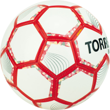 Мяч футб. &quot;TORRES BM 300&quot; арт.F320745, р.5, 28 пан.,гл.TPU,2подкл. слой, маш. сш., бело-серебр-крас.