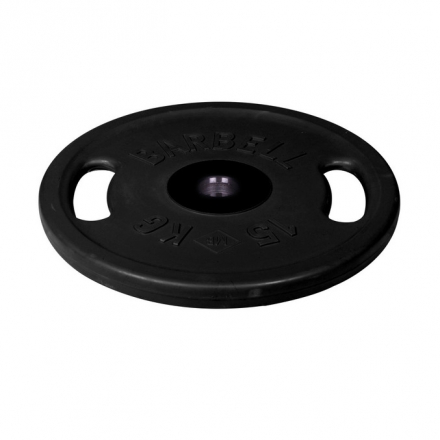 Диск олимпийский с ручками Barbell d 51 мм чёрный 15 кг, фото 1