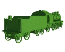 Топиари Паровоз, зеленый - газон Eco