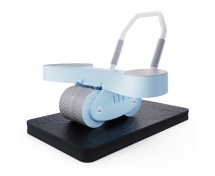 Тренажёр для пресса AB Roller SND голубой с ковриком 45 х 30 x 3.5 cм