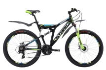 Велосипед Stark'18 Jumper 26.1 FS D чёрный/зелёный/белый 18&quot;
